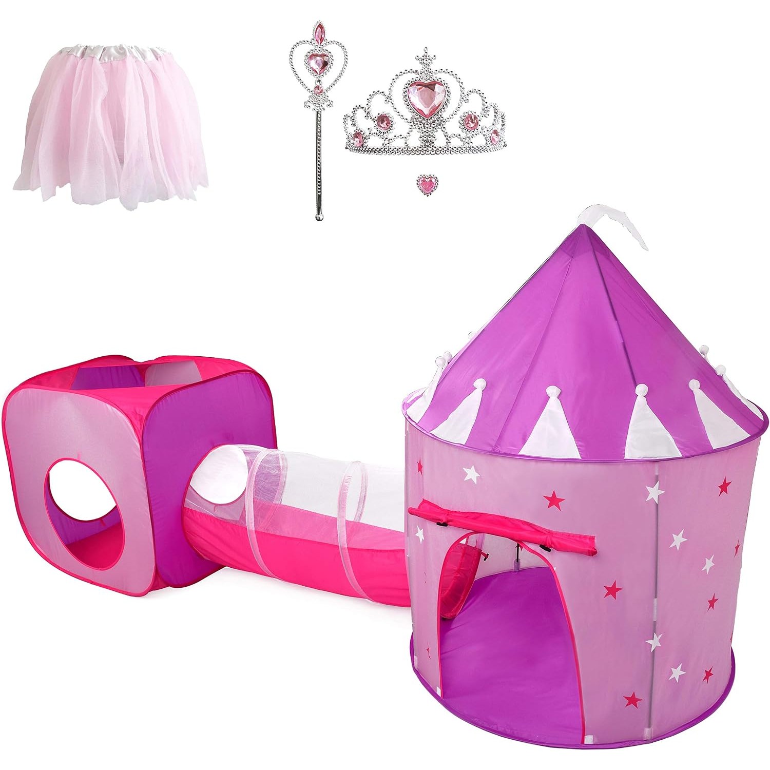 Princess Tent with Tunnel and Dress Up Set