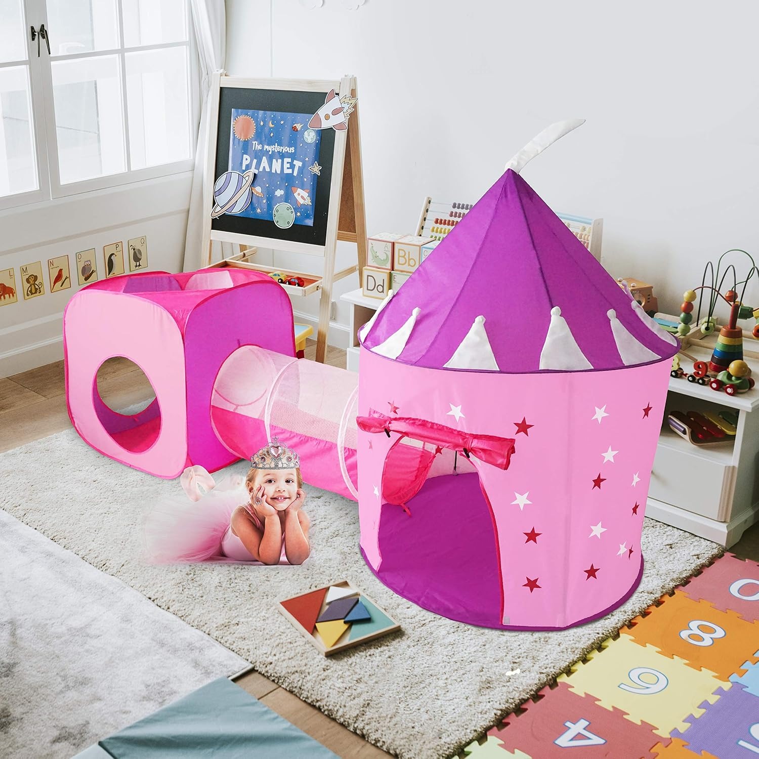 Princess Tent with Tunnel and Dress Up Set: image 3
