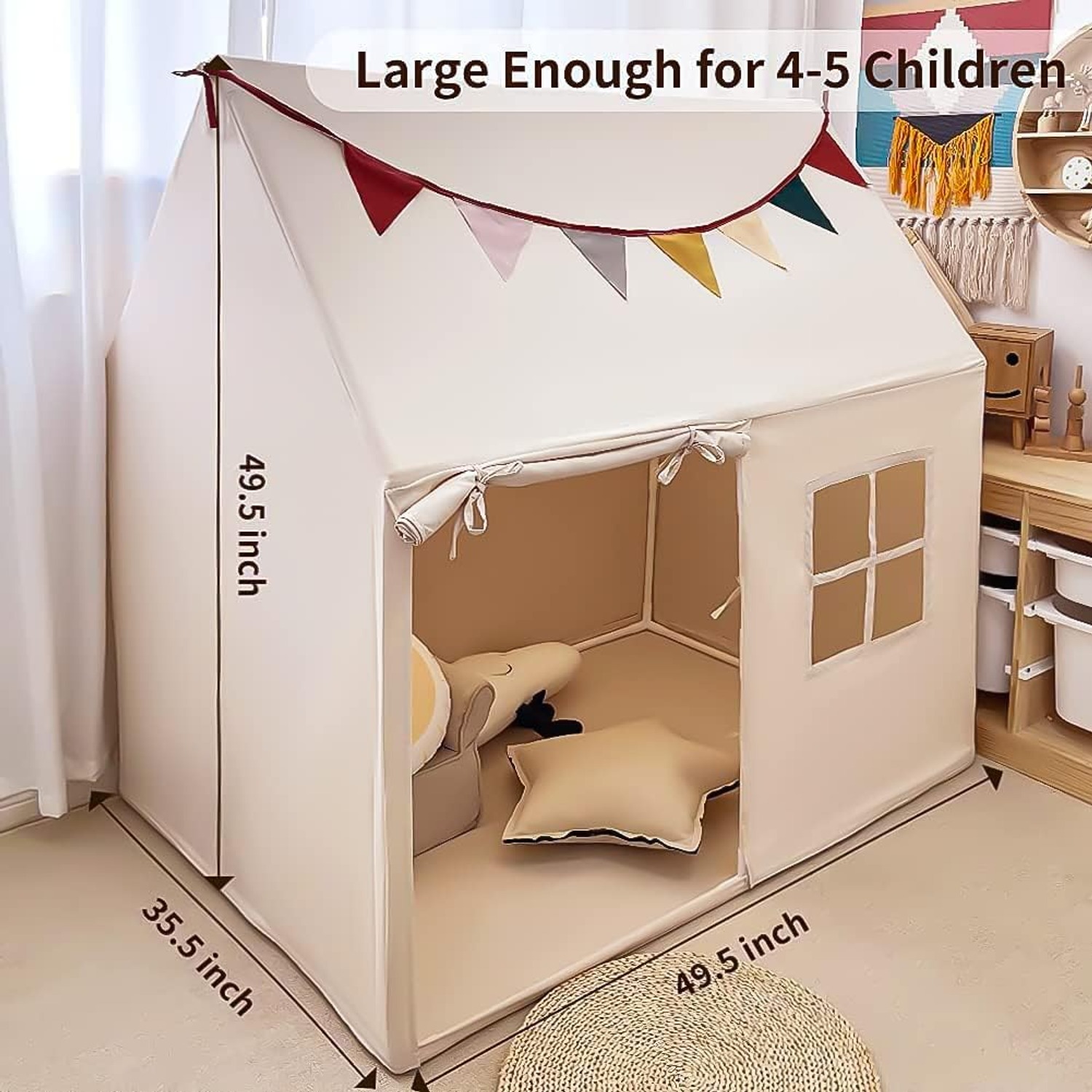Playhouse Tent with Pennant Banners