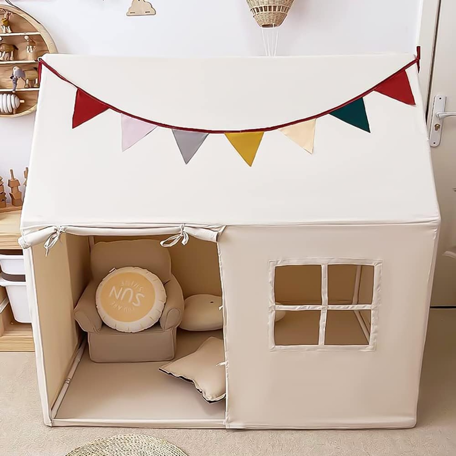 Playhouse Tent with Pennant Banners