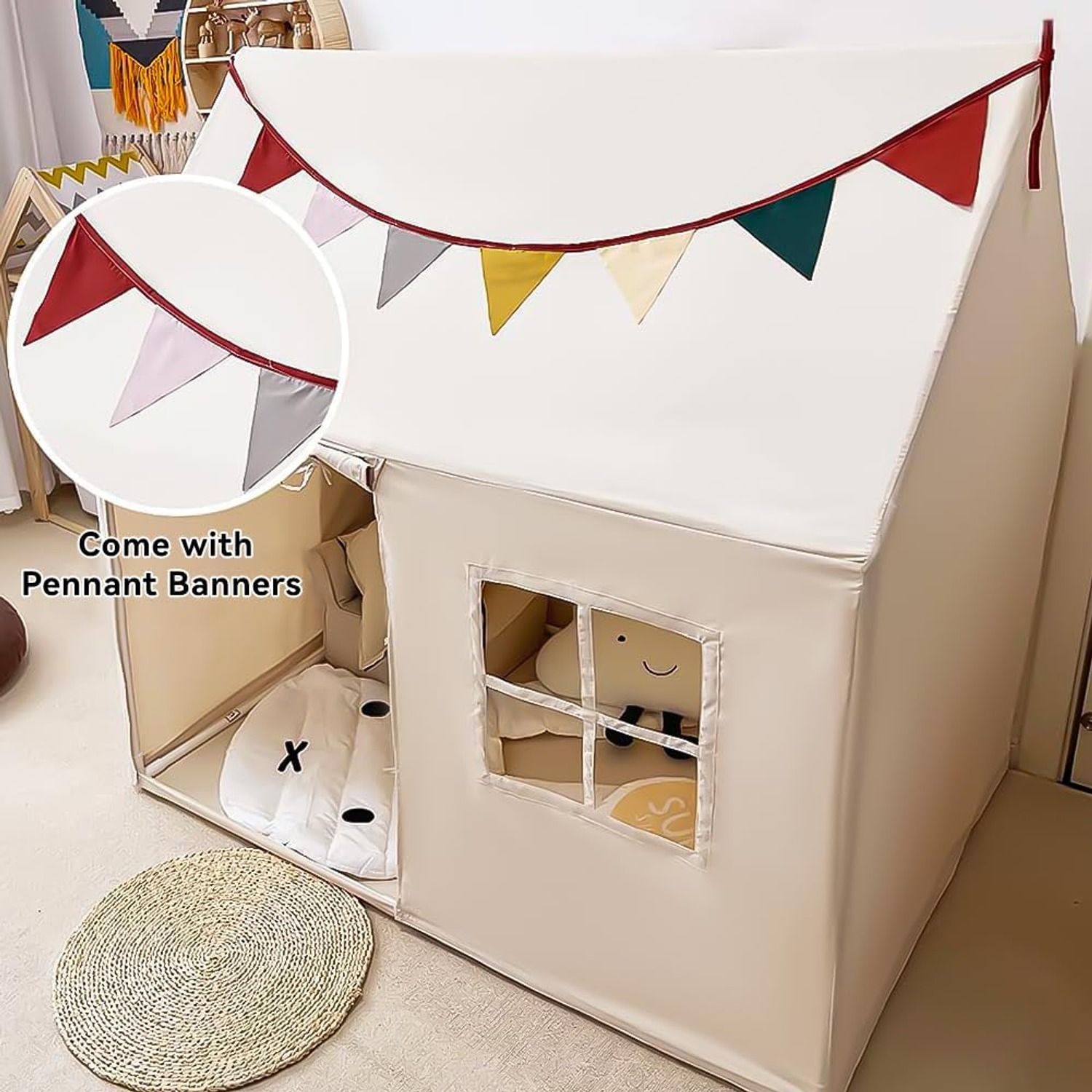 Playhouse Tent with Pennant Banners