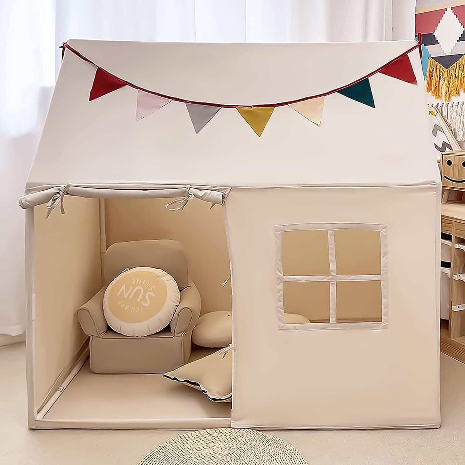Playhouse Tent with Pennant Banners