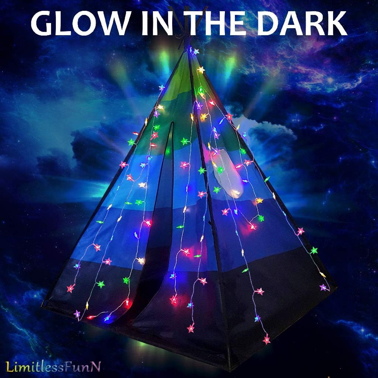 Teepee Play Tent with Star Lights: image 2