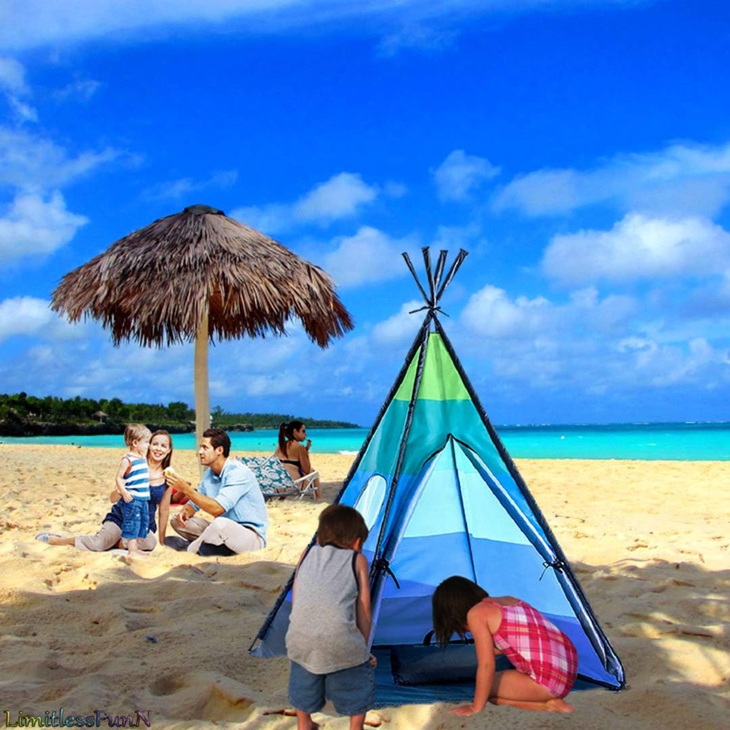 Teepee Play Tent with Star Lights: image 4