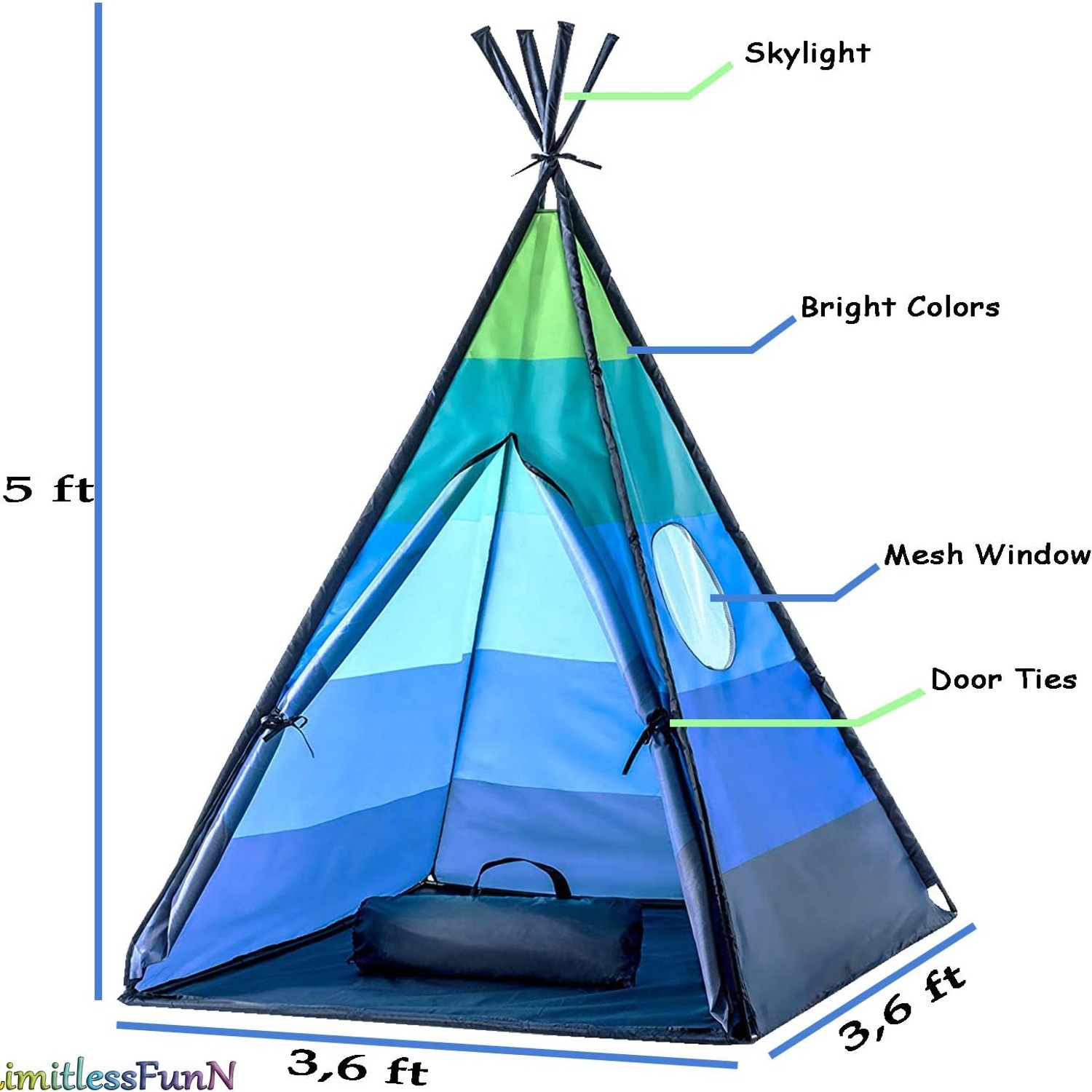 Teepee Play Tent with Star Lights: image 5