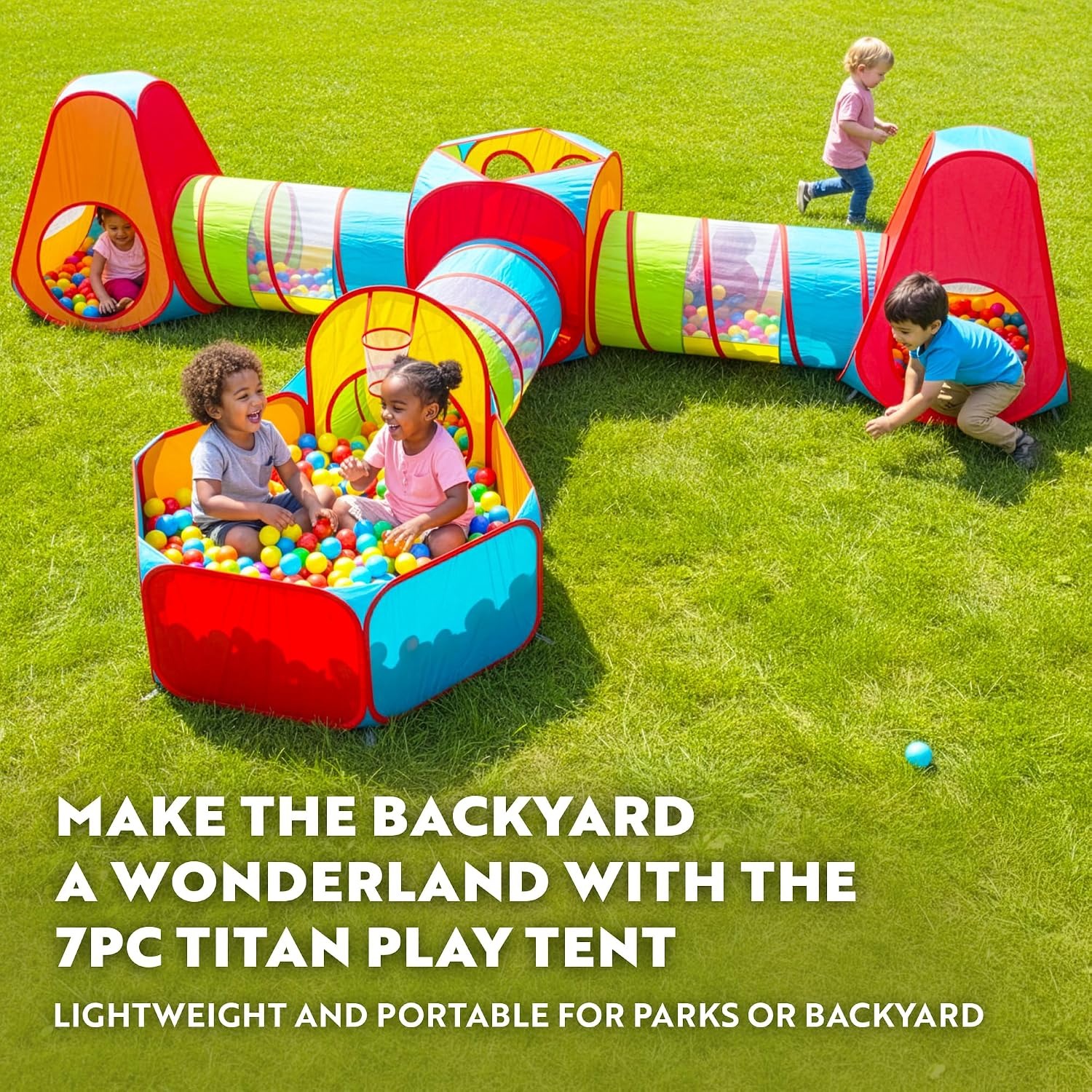 7-Piece Ball Pit Play Tent and Tunnels Set