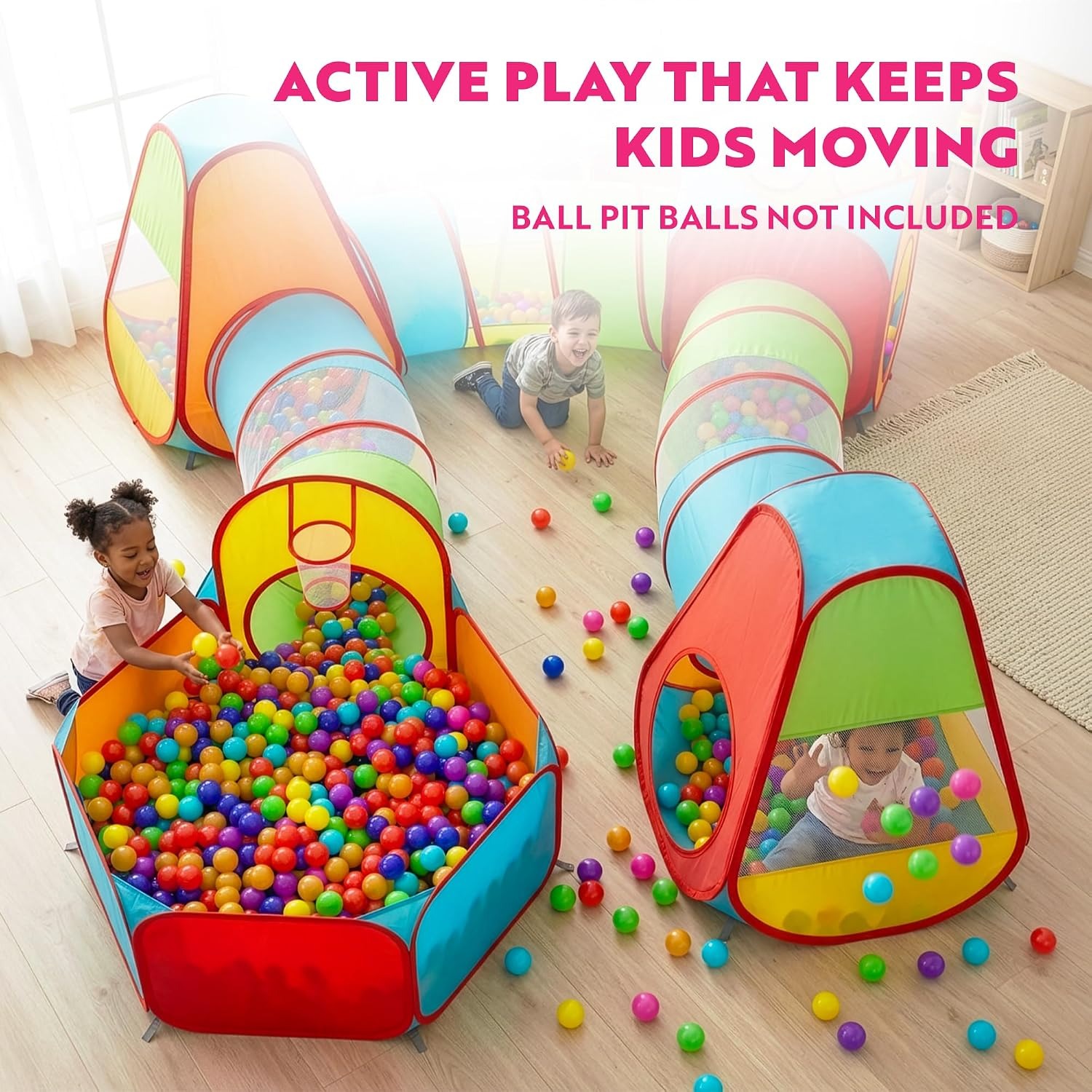 7-Piece Ball Pit Play Tent and Tunnels Set