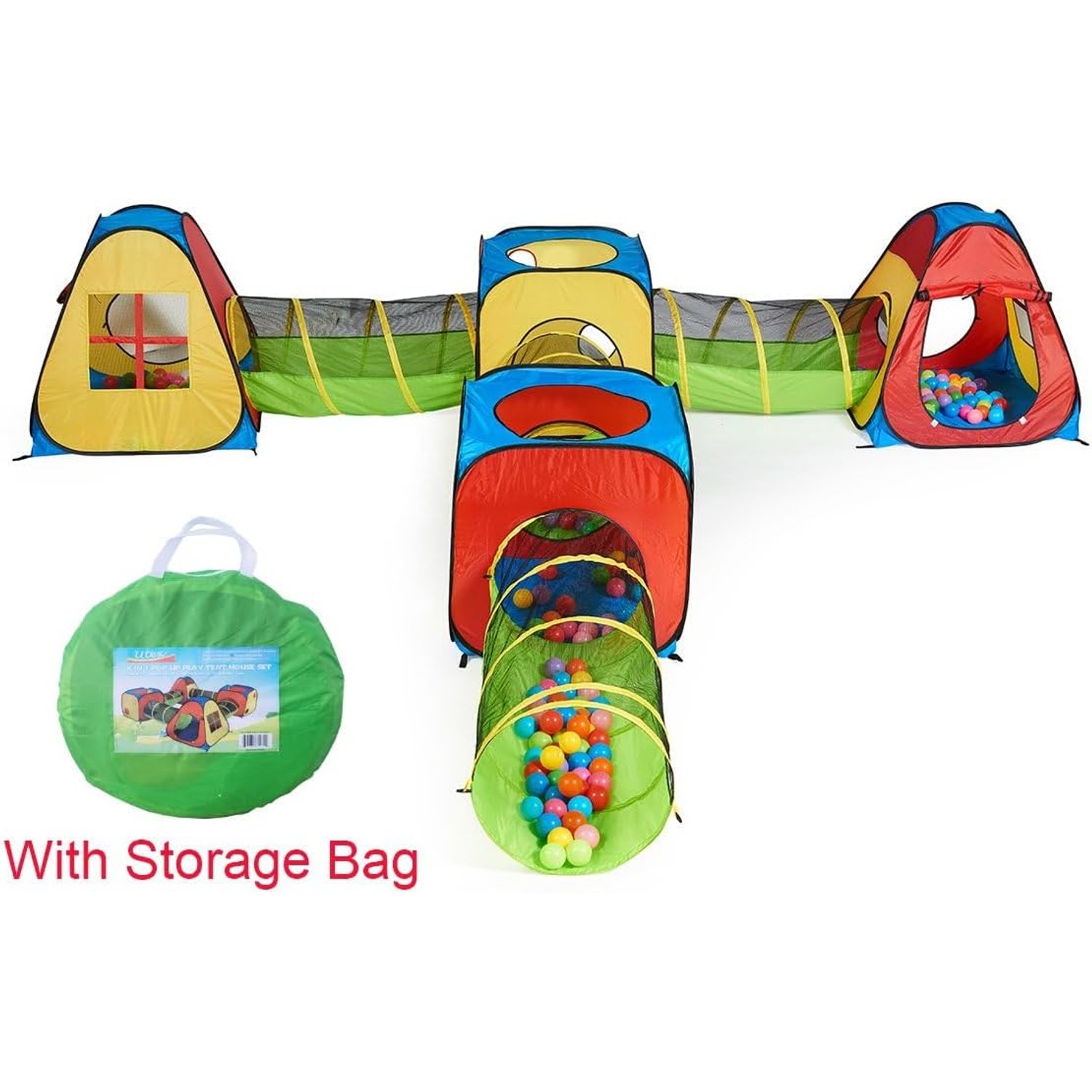 Eight in One Pop Up Tent House and Tunnel Play Set