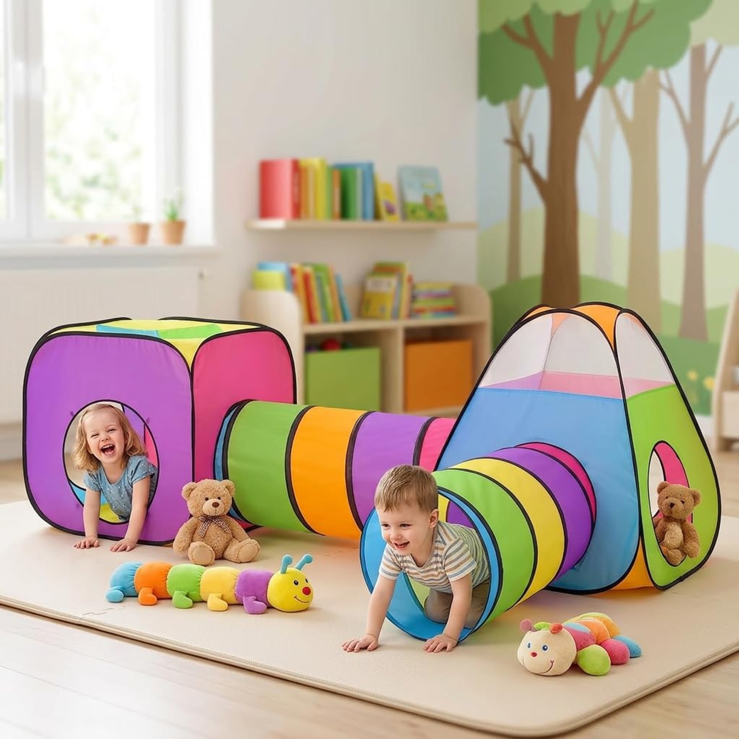 Four in One Play Tent with Tunnels and Ball Pit: image 3
