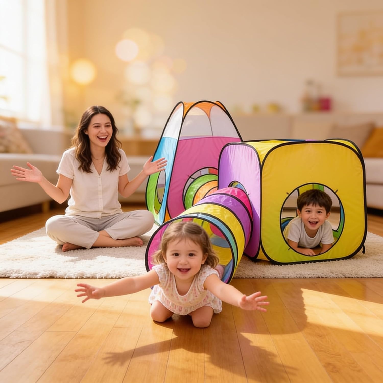 Four in One Play Tent with Tunnels and Ball Pit: image 4