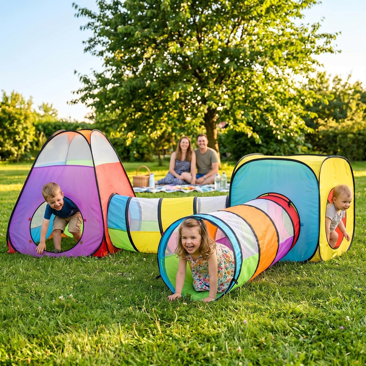 Four in One Play Tent with Tunnels and Ball Pit: image 5