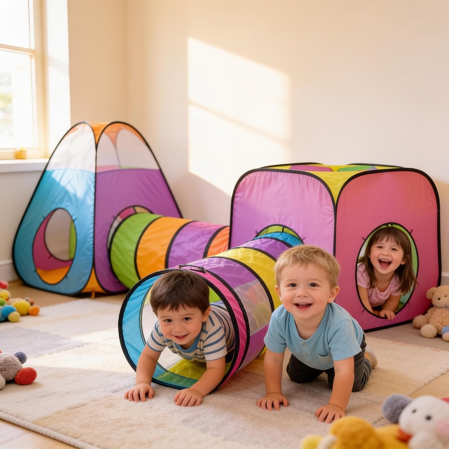 Four in One Play Tent with Tunnels and Ball Pit: image 8
